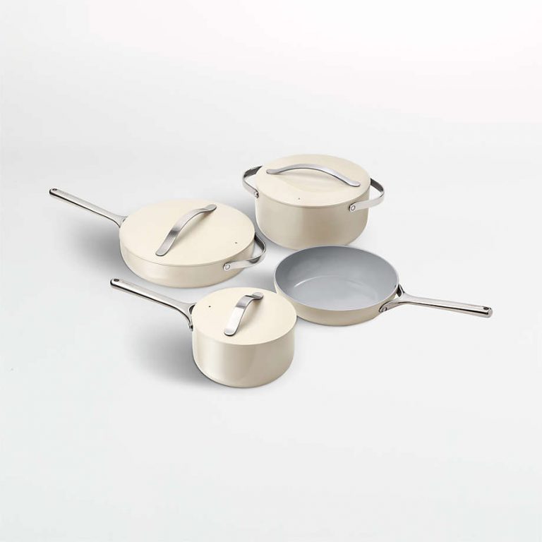 New Models Caraway Home Cream Non-Stick Ceramic 7-Pc. Cookware Set ...